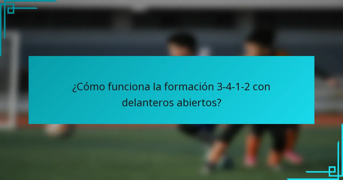 ¿Cómo funciona la formación 3-4-1-2 con delanteros abiertos?