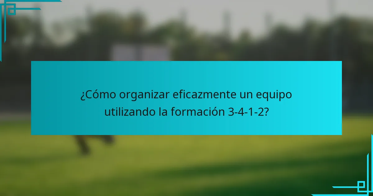 ¿Cómo organizar eficazmente un equipo utilizando la formación 3-4-1-2?