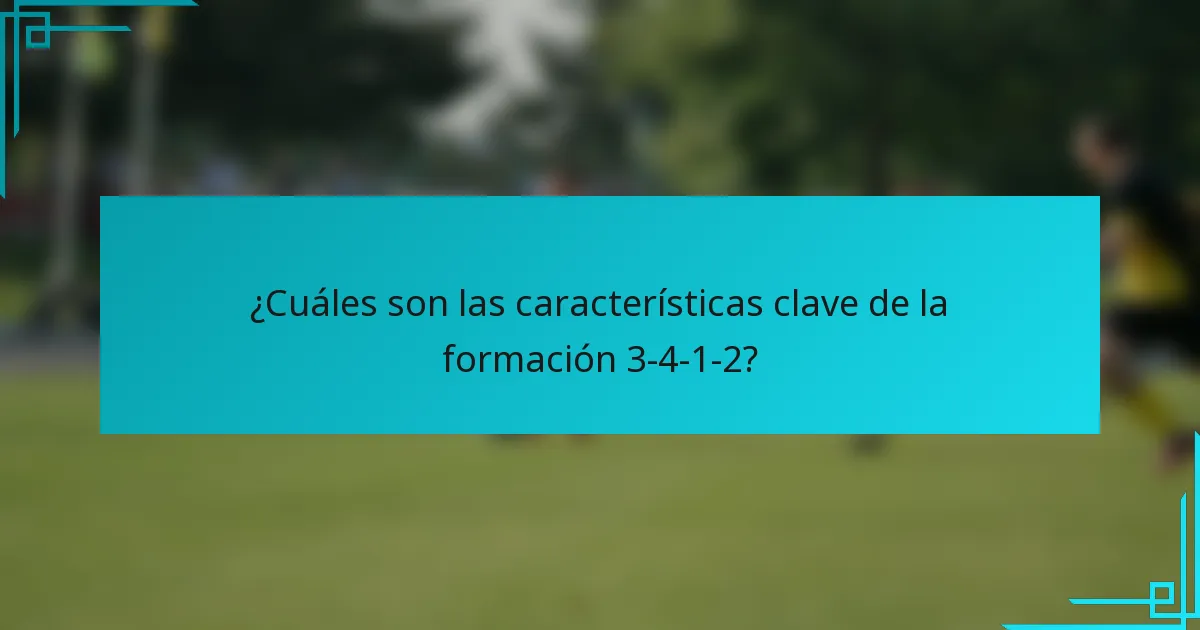 ¿Cuáles son las características clave de la formación 3-4-1-2?