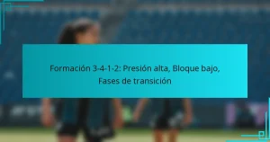 Formación 3-4-1-2: Presión alta, Bloque bajo, Fases de transición
